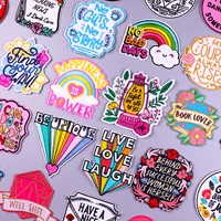 cartoon letters patch rainbow embroidered patches on clothes sticker badges iron on patches for clothes applique sewing stripes