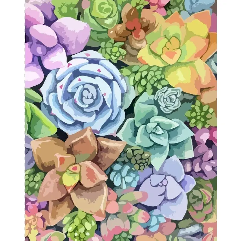 

GATYZTORY 60x75cm Painting By Numbers Colorful Plant Handpainted Picture Paint Scenery DIY Drawing By Numbers Wall Art Home Deco