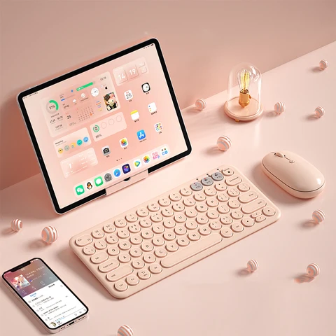 Bluetooth беспроводная клавиатура мышь комбинированная мягкая игровая клавиатура мышь для Macbook Pro ноутбук планшет iPad ПК геймерский компьютер