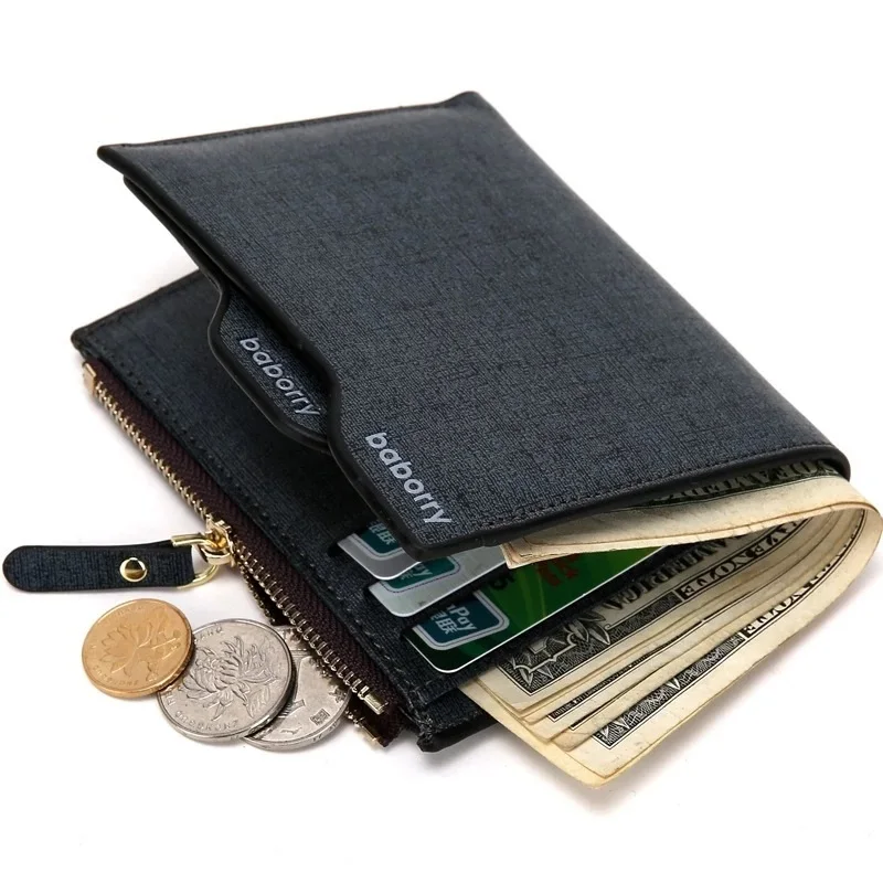 

Men's Business Luxury Zipper wallets fashion Male Purse Coin Pocket Photo Card Holder