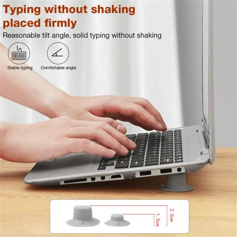 

4pcs/set PVC Laptop Sucker Thermal Bracket Ottomans Pad Notebook Heighten Cooling Pad Computer Cooling Stand Support