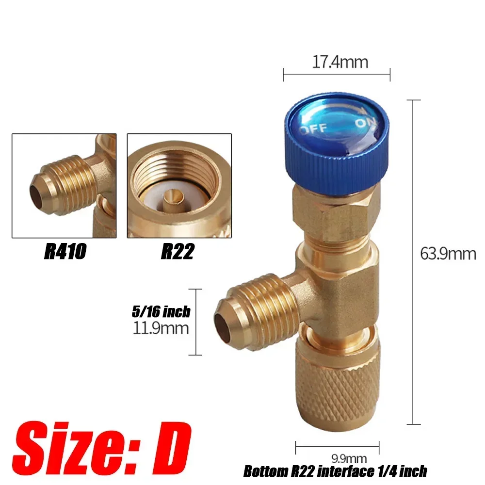 

Адаптер для кондиционера R410A R22 1/4 дюйма, медный шланг с клапаном для жидкости, ручной инструмент