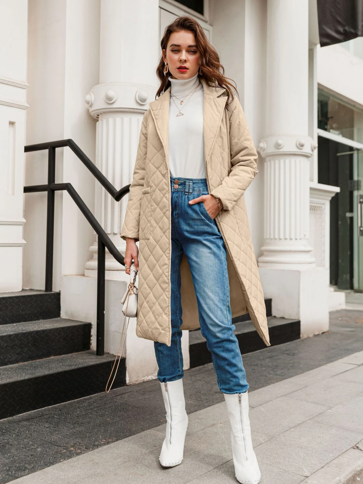 Women's Winter Coats 2022 Long Rhombus Padded Jacket Parka Nightgown Cheap Wholesale Free Shipping Warmth Fashion New