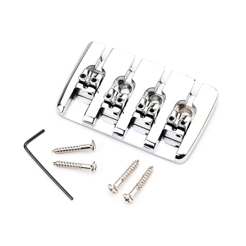 

F2TC 4 String Fixed Saddle Bass Bridge Top Load Tailpiece for Electric Bass Parts