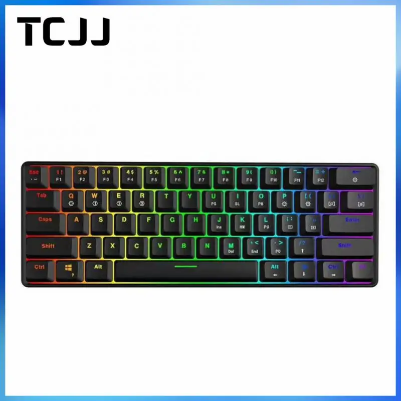 

61Key Mechanical Keyboard Wired Gaming Keyboard RGB Backlit 3 Mode Bluetooth 2.4G Wireless Wired For Laptop Computer Accessories