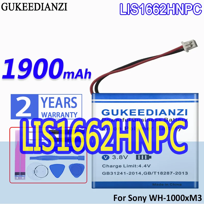 

GUKEEDIANZI Battery LIS1662HNPC (SP 624038) (WH-1000xM3) 1900mAh For Sony WH-1000xM3 WH-1000MX4 WH-CH710N/B WH-XB900 WH-XB900N