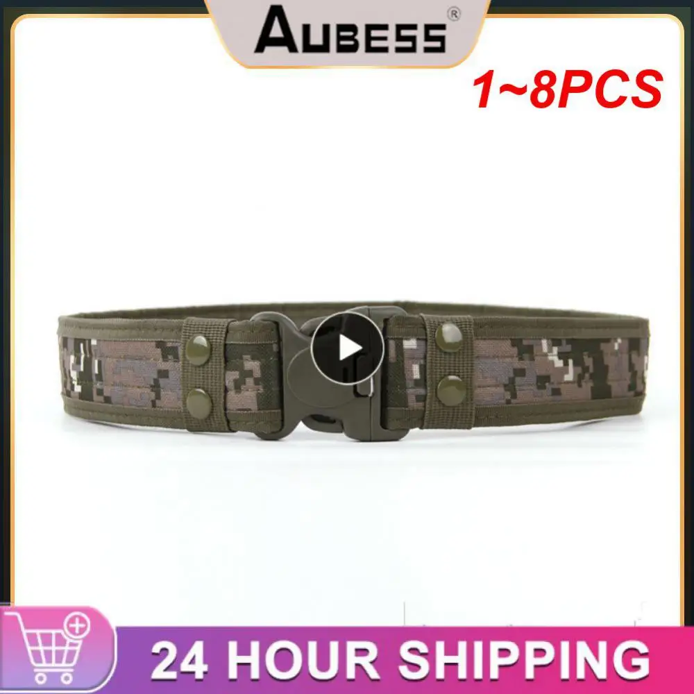 

1~8PCS Quick Release Military Tactical Belt Army Style Combat Belts Fashion Men Camouflage Canvas Waistband Outdoor Hunting
