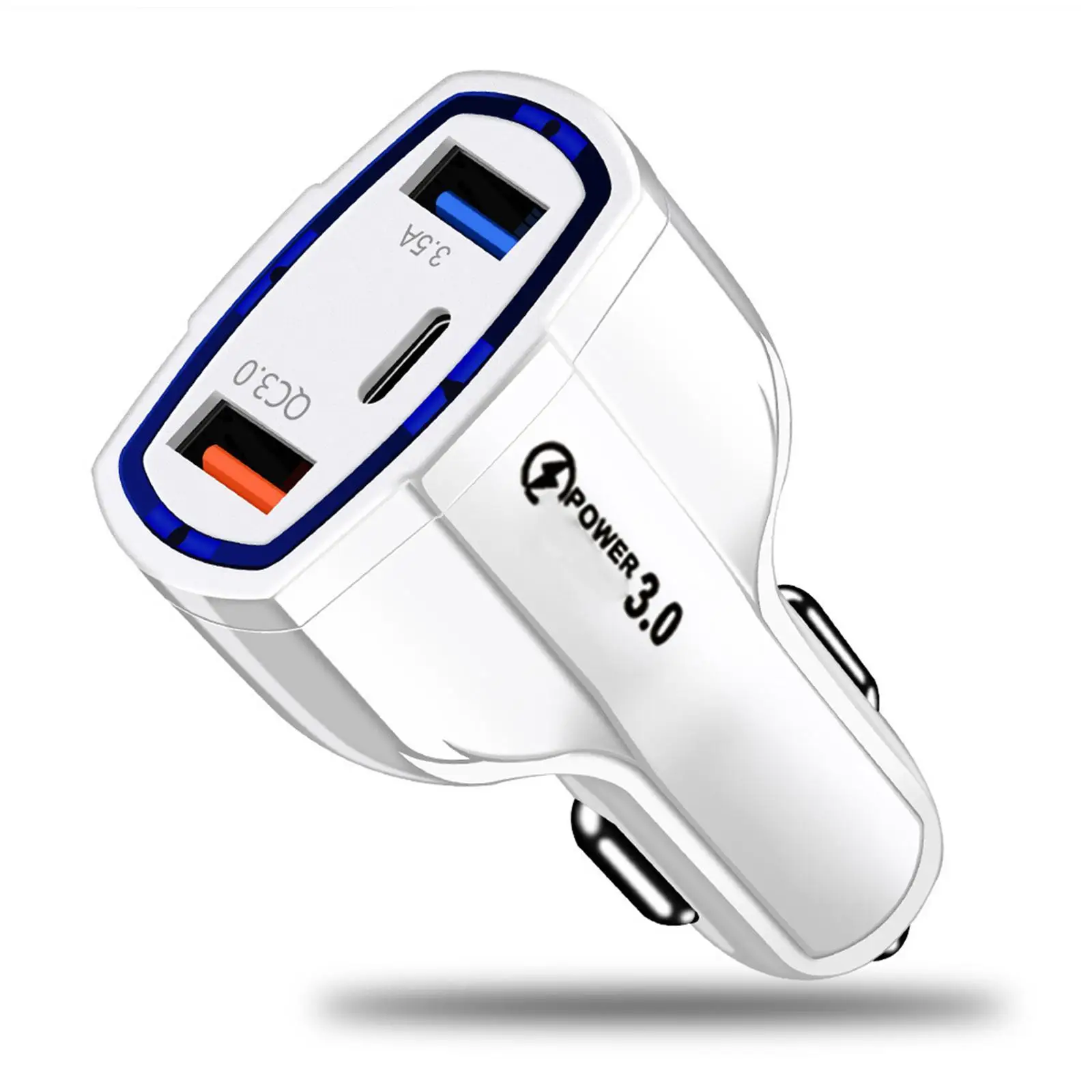 

Quick Smart Car Charger QC 3.0 Fast Charger 3 Ports QC 3.0 Port TYPE C Port 3.5A USB Part Car Accessories