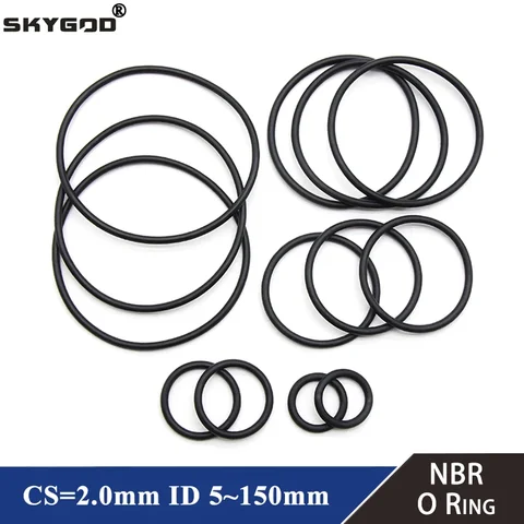 Уплотнительные кольца из нитрильного бутадиена, диаметр 2 мм, диаметр 5 мм ~ 150 мм, 10/50 шт