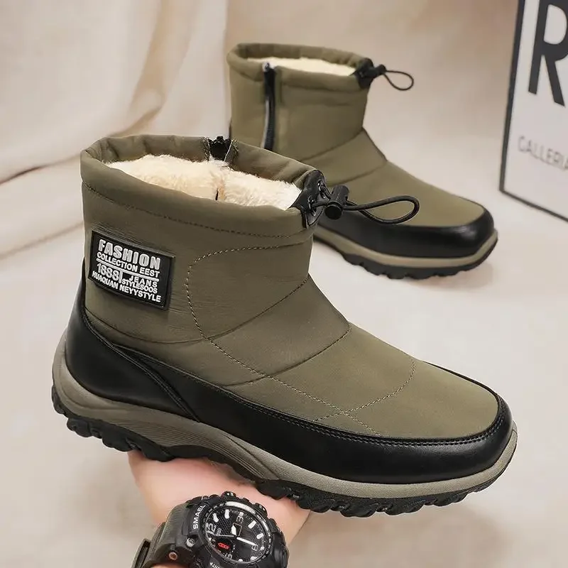 

Snow Boots Men's Shoes Winter Outdoors Fur One down Cotton Boots Fleece Lined Padded Warm Keeping Boys Ermian Shoes