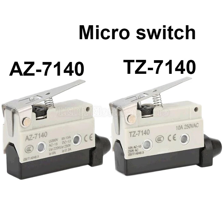 

1Pcs AZ-7140/TZ-7140 10A 15A micro switch for small household appliances Limit/Stroke Switch Silver contact 1NO1NC short lever