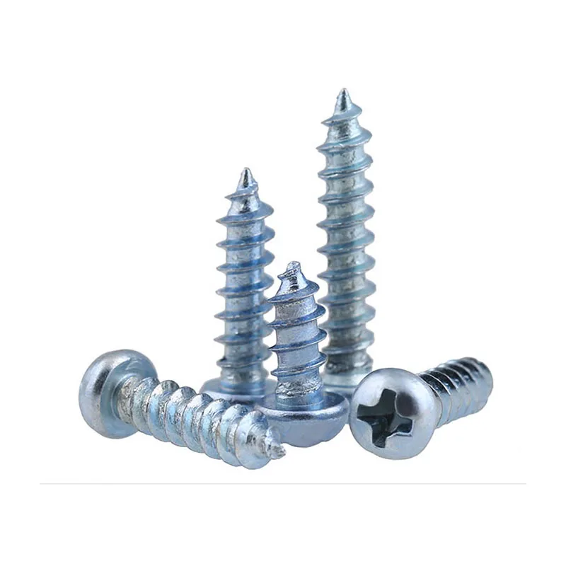 

10pcs M4 M5 M6 Iron Galvanized Self-tapping Wood Screws Hardened And Elongated Round Head Screws Accessories