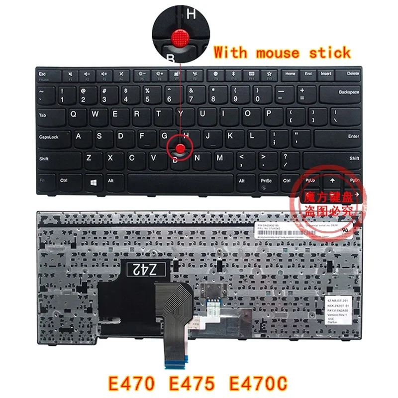 

New Laptop US Keyboard For Lenovo ThinkPad E470 E470C E475 Notebook Keyboard