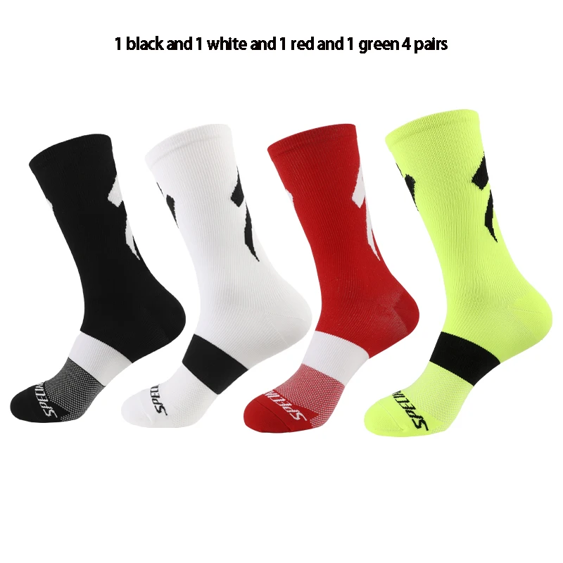 Men Cycling socks 4 pairs/set Sports Team Socks Football Basketball Compression stockings Trail Running bike Equipment Skiing |