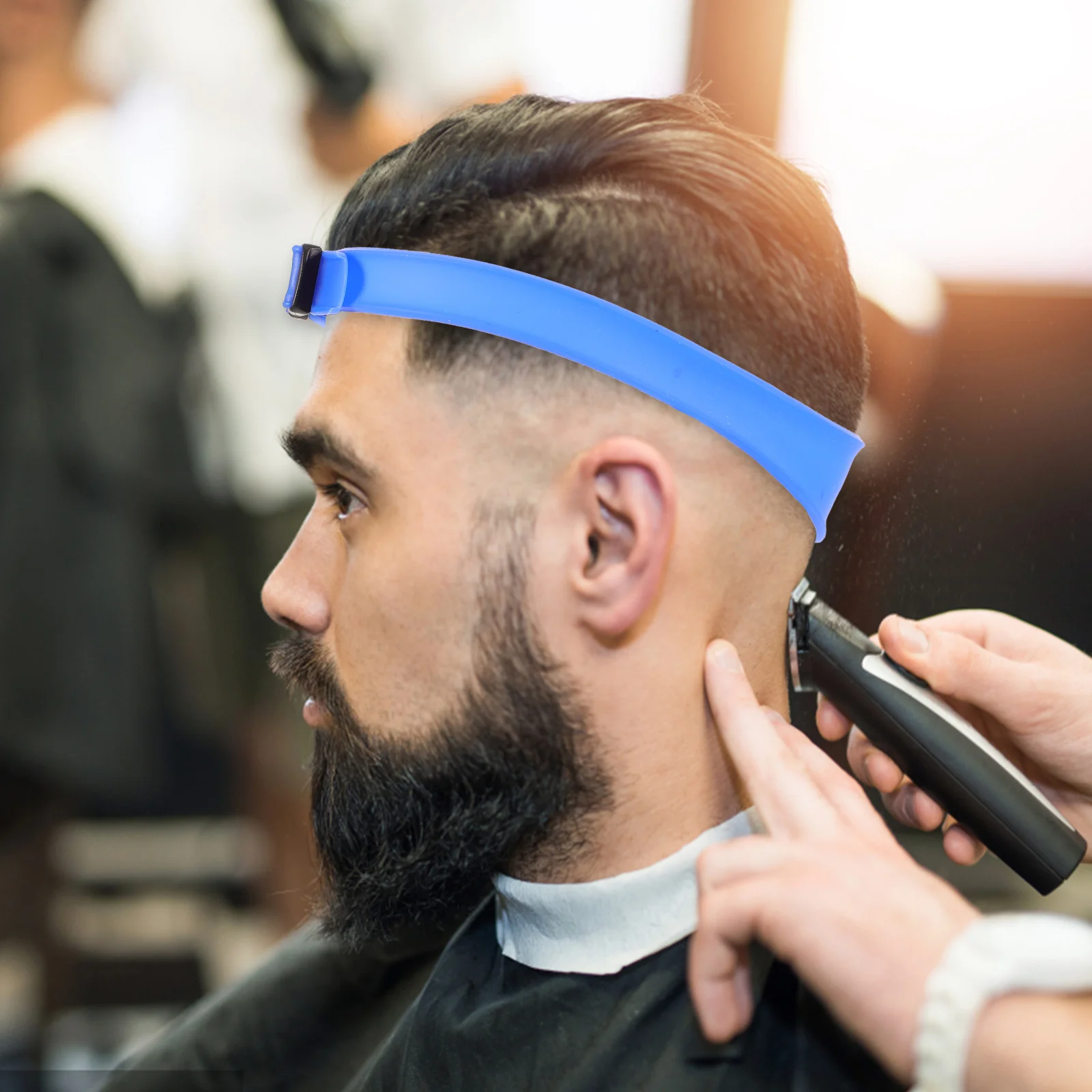 Инструмент для стрижки и укладки волос на шее регулируемый посібник повязка