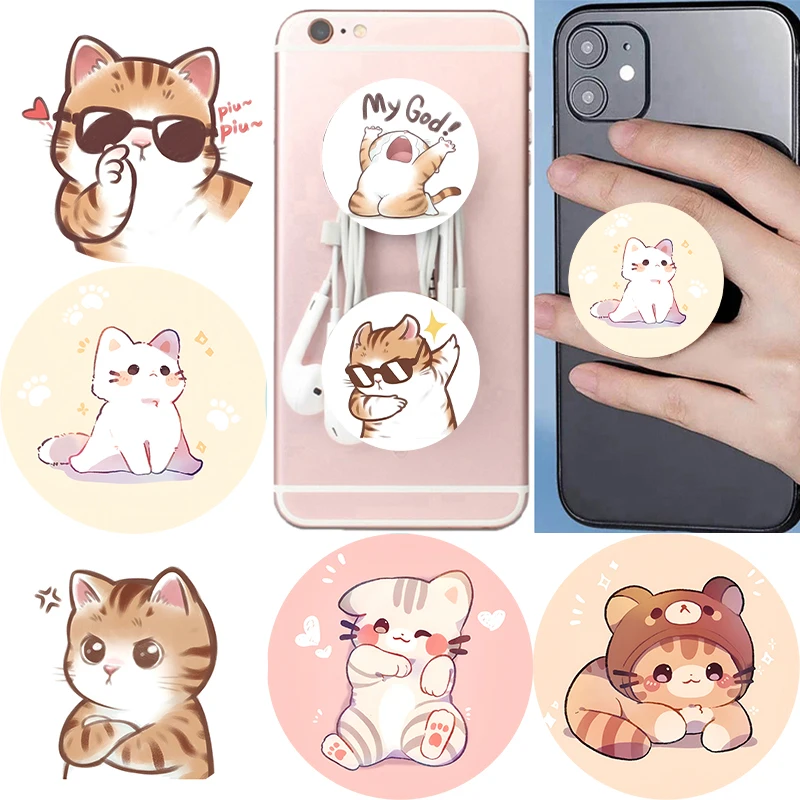 Складная Подставка Для Телефона С Рисунком Кота В Стиле Аниме Совместимая iPhone 13/14
