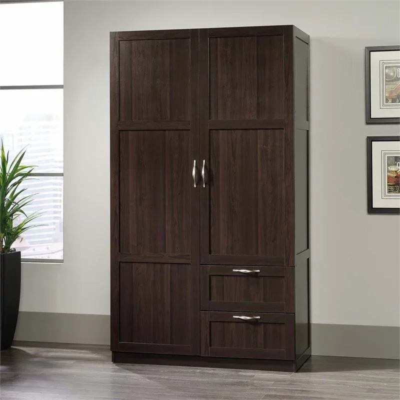 

40" Wide Wardrobe Storage Cabinet, Cinnamon Cherry Finish