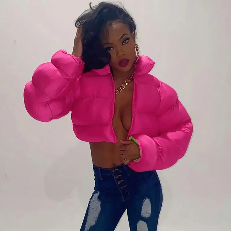 

Clothing Winter Fashion Women's Thickened Winter Cotton Clothes Large Yards Long-Sleeved Collision Color Short Section Jacket