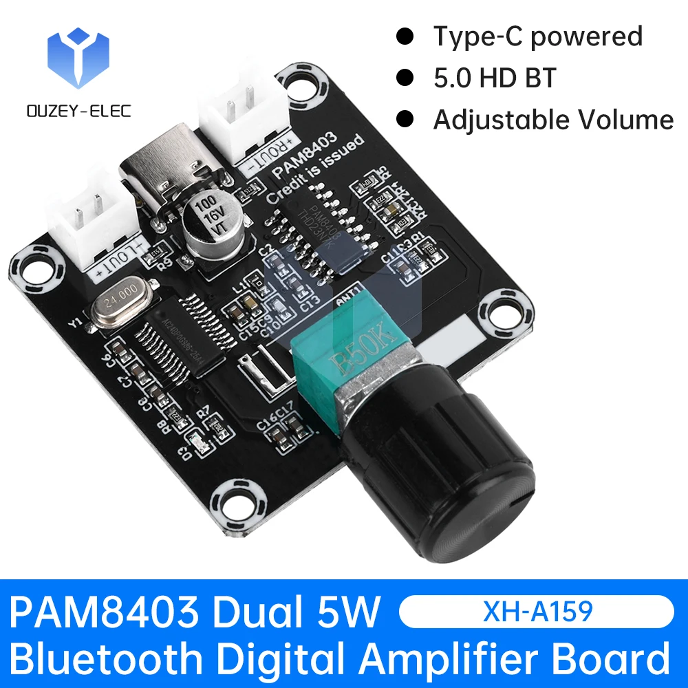 Mini PAM8403 усилитель звука Bluetooth модуль 5 Вт + Цифровой платы интерфейса Type-C с