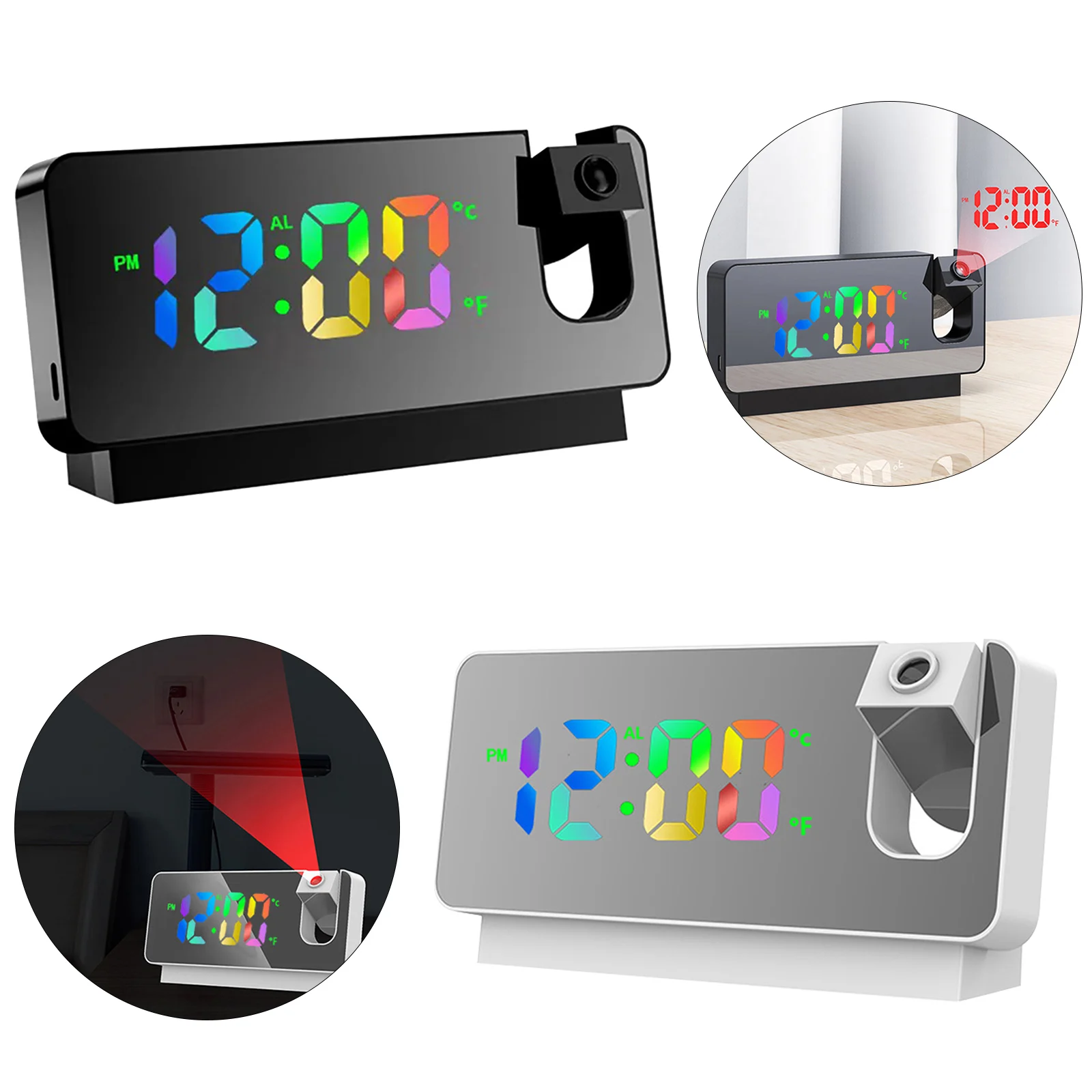 

Часы-Будильник с цветным сенсорным экраном, вращающийся на 180 °, USB