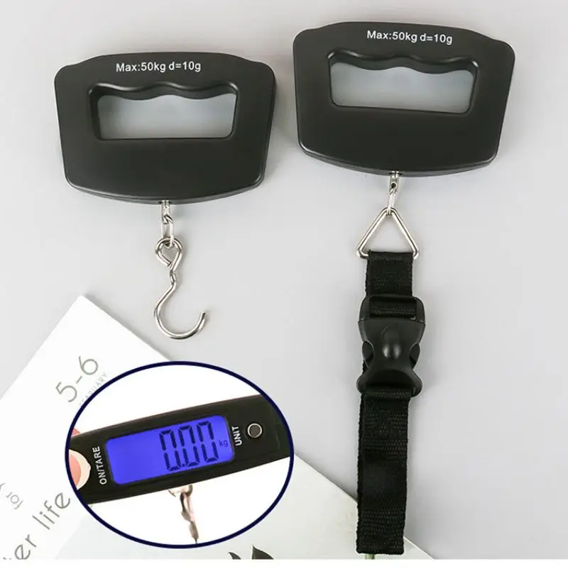 

50kg/10g Portable Electronic Luggage Scale LCD Display Travel Digital Luggage Scales Hanging Backlight Balance Weighing