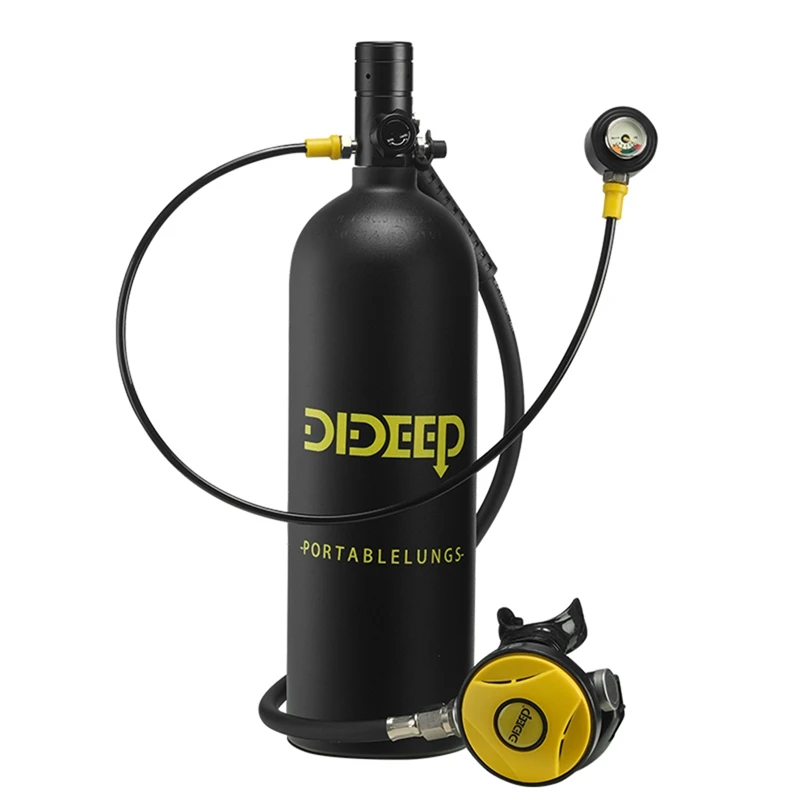 

New-DIDEEP X5000 Pro 2L Scuba Diving Tank Vest Bag Adapter Mini Oxygen Cylinder Set Respirator Air Tank Diving Equipment