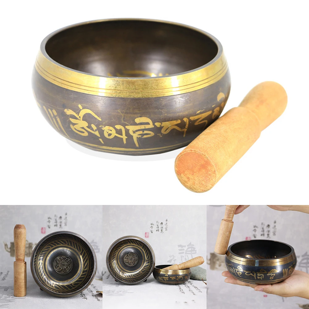 

8cm Nepal Handmade Tibet Buddha Sound Bowl Yoga Meditation Chanting Singing Bowl Brass Chime Handicraft Music Therapy
