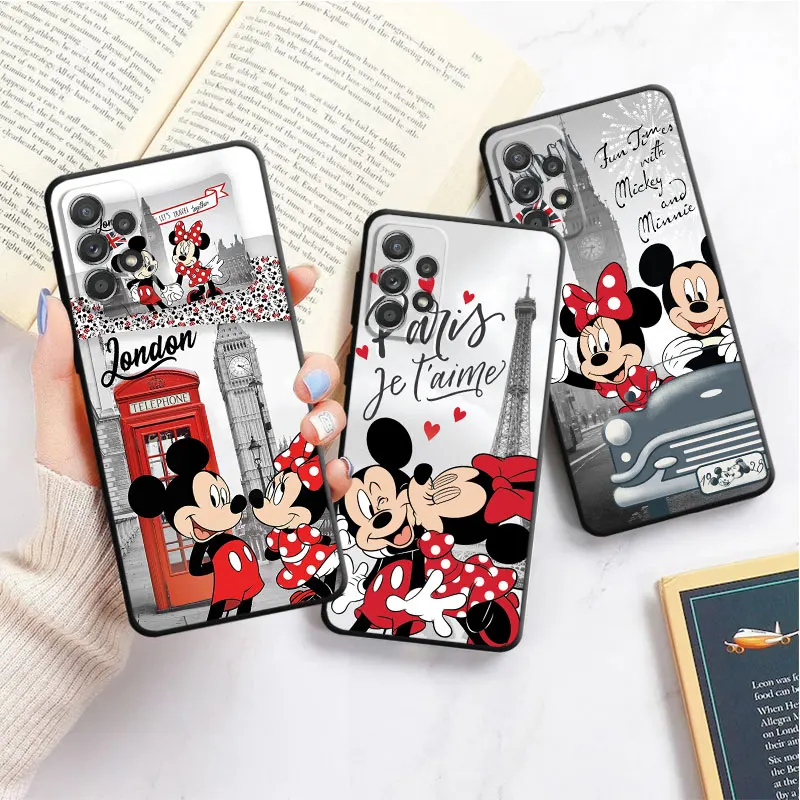

Disney Phone Case for Samsung Galaxy A51 A01 A70 A50 A40 A10 A30 A20 A04 A03 A71 A20e A20s Mickey Minnie in London Cover