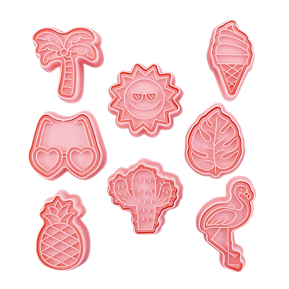

Cookie Moldssummer Mold Baking Stamps Tropical Fondant Biscuit Beach Tree Stamp Pineapple Palm Making Candyframes Vegetable
