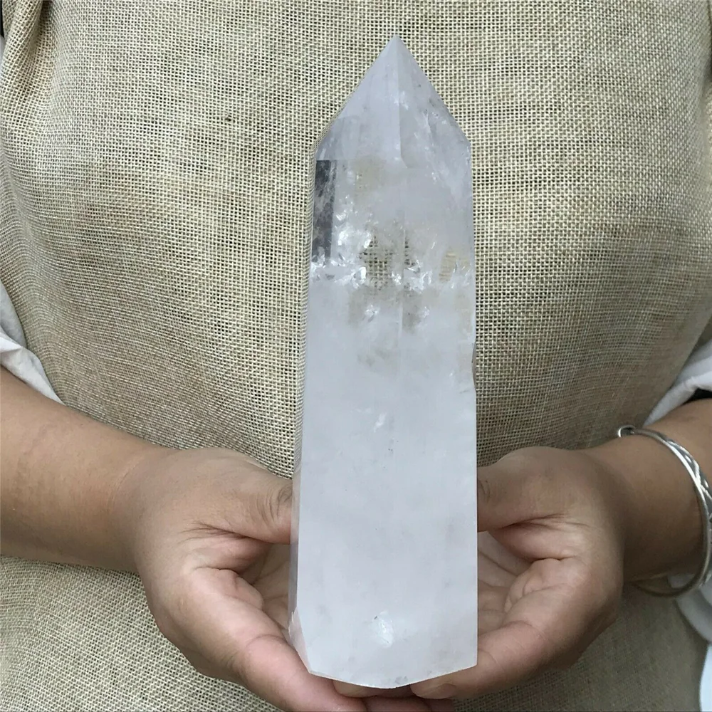 

AAA+Natural transparent white quartz crystal Obelisk magic wand healed