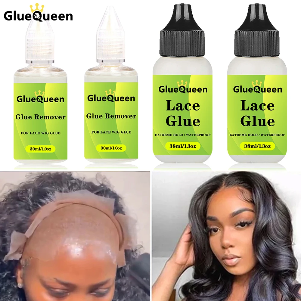 Colla Per Parrucca Da 38Ml 1.3 Once Adesivo Di Ricambio Per Capelli Impermeabile Antisudore E Rimozione Della Colla Da 30Ml 1Oz Per Parrucca Anteriore