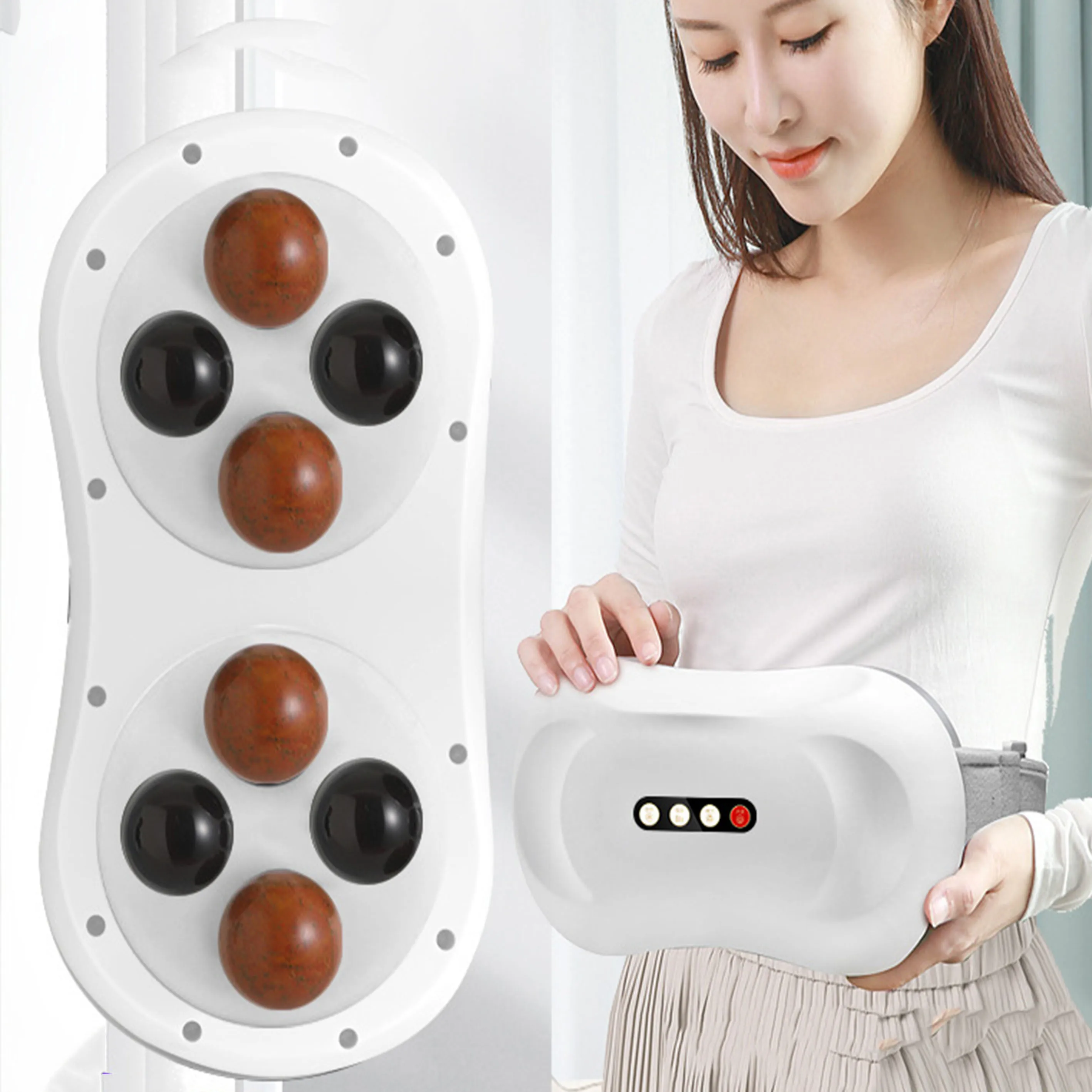 

Double headed Bian Shi Rou Abdomen Instrument Smokeless Ai Xun Massage Positive and Reverse Abdomen Double Plate Massage Belt