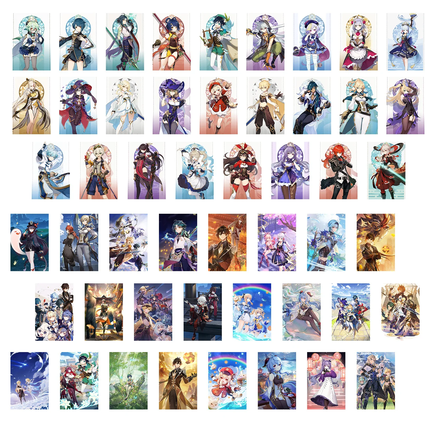 

50 Sheets Art Modern Japanese popular anime Harajin Postcard Photo Props Collocation Decoration Card Wall Sticker Colourful Card