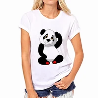 summer cute panda print tops women o neck loose plus size short sleeve t shirts y2k indie 2021 new fashion street casual tees