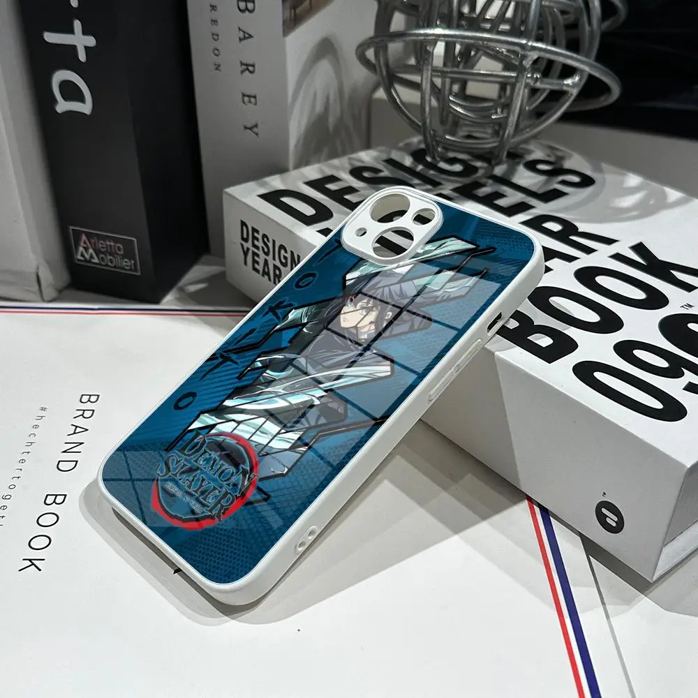Чехол для телефона M-muichiro tokito чехол из закаленного стекла IPhone 15ProMAX 14 11 12 Pro 15 16 Plus 13