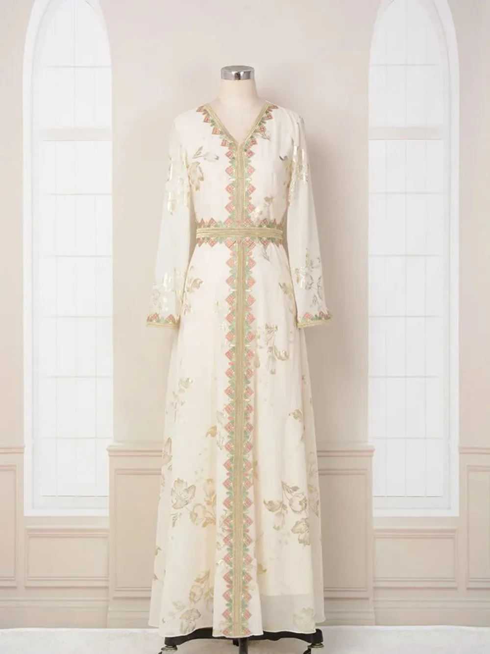 Мусульманское платье Eid 2025 года женская Абая Дубай роскошные бронзовые вечерние