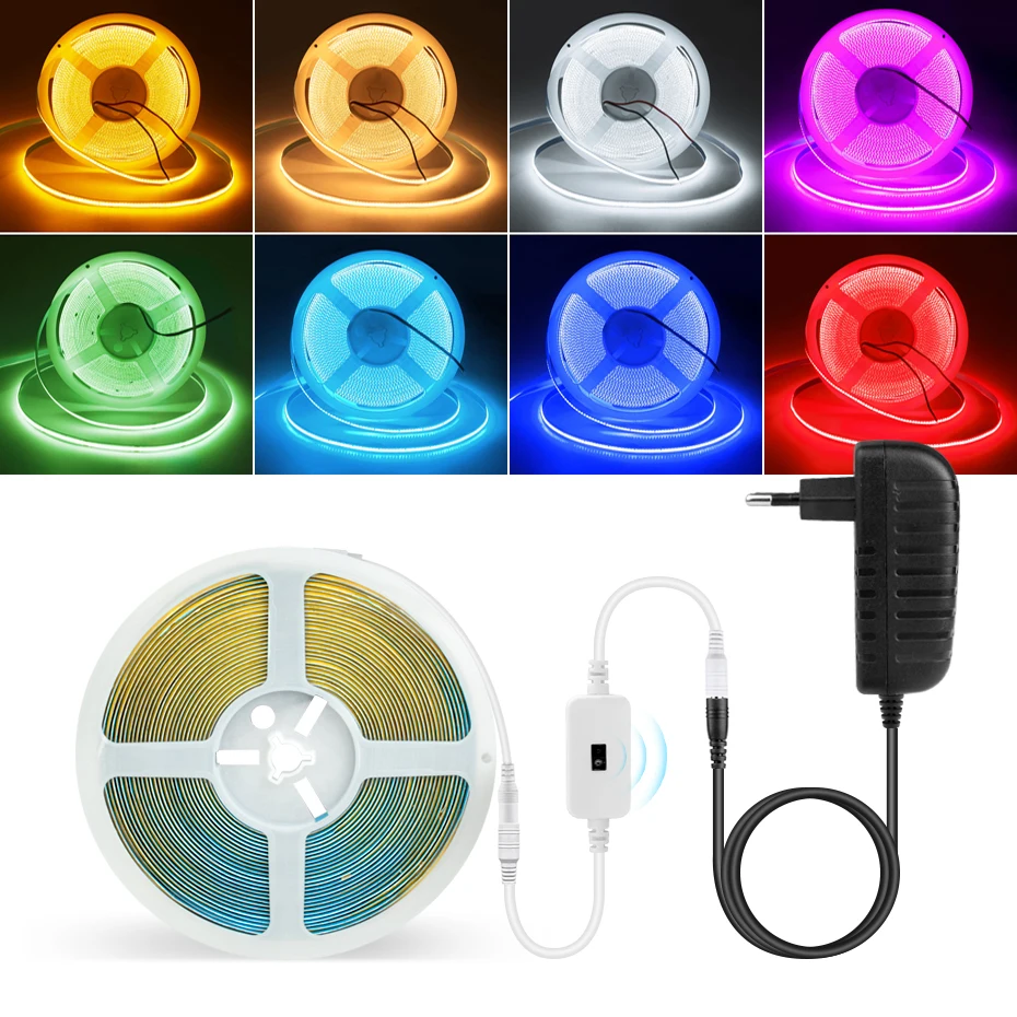 Диммируемая Светодиодная лента COB, 24 В постоянного тока, 320 ...