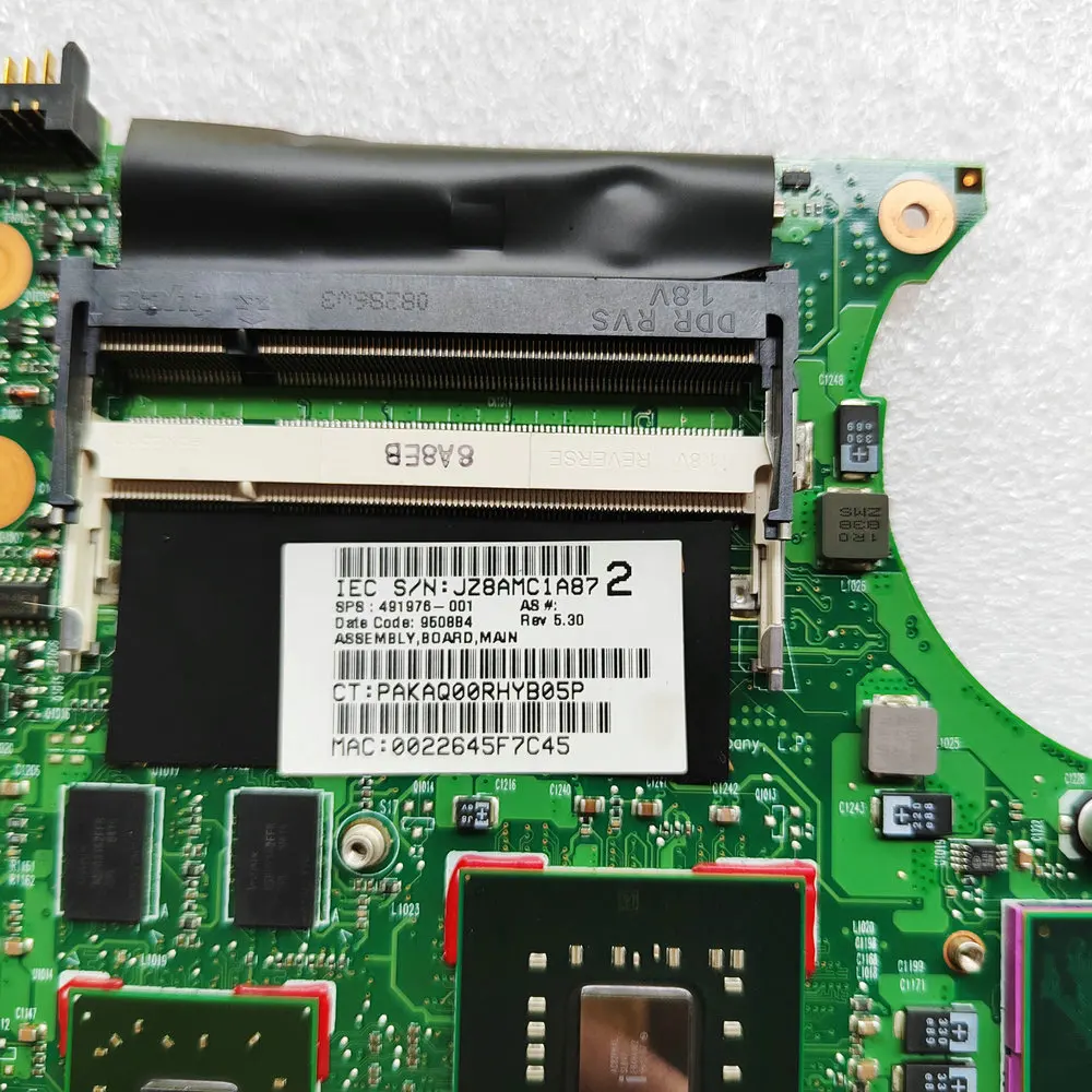 Материнская плата для ноутбука HP Compaq 6530s 6531S 6730S 6830s 491976-001 PM45 DDR2 100% протестирована -