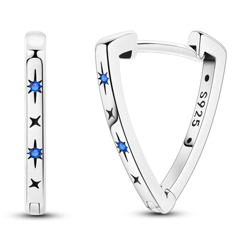 Женские серьги из стерлингового серебра 925 пробы с радужной звездой и луной, блестящие цветные серьги со звездами из циркона, модные украшения