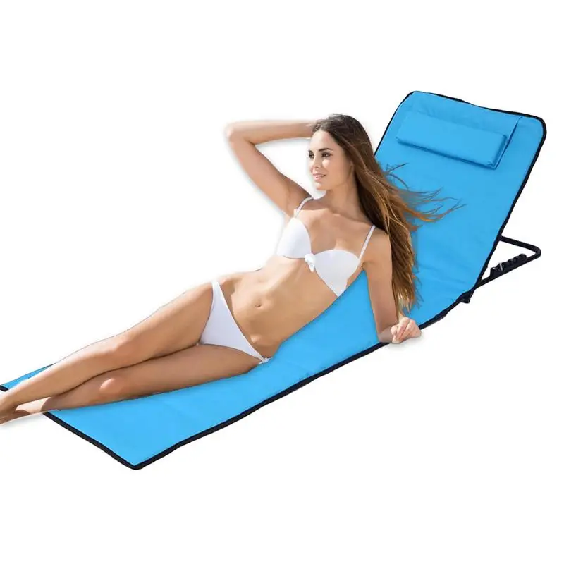 

Folding Chaise Lounge Chaise Lounge Pool Chair Lightweight Portable Beach Reclining Lounger With Pillow Sun Tanning Chairs For