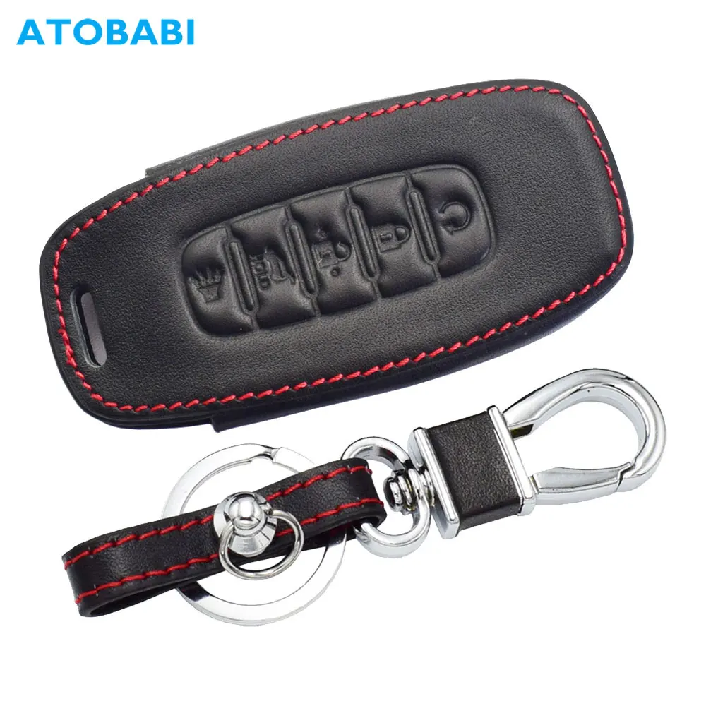 Кожаный чехол для автомобильного ключа с 5 кнопками, умный безключевой пульт дистанционного управления, защитный чехол, Аксессуары для автомобилей Nissan Sentra 2024 Rogue 2023