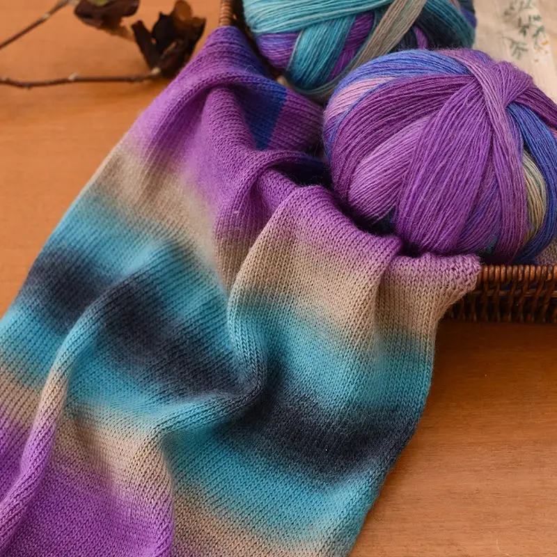 Duan окрашенная пряжа волшебный шар Радужная шерсть ручной работы DIY шаль шарф