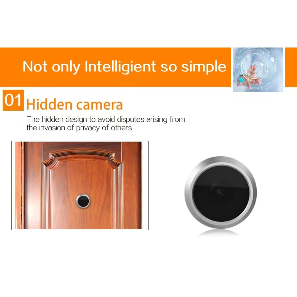 

4.3inch Electronic Door Camera Anti-theft Door Camera IR Night Vision Visual Doorbell Energy-saving Accessories for Home Outdoor