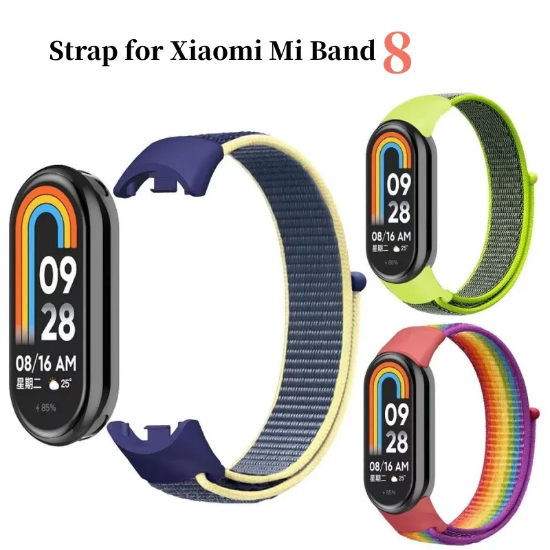 

Nylon Loop Strap For Xiaomi Mi Band 8 Smart Watch Replacement Wristband Sport Breathable Bracelet Pulsera Miband 8/8NFC correa