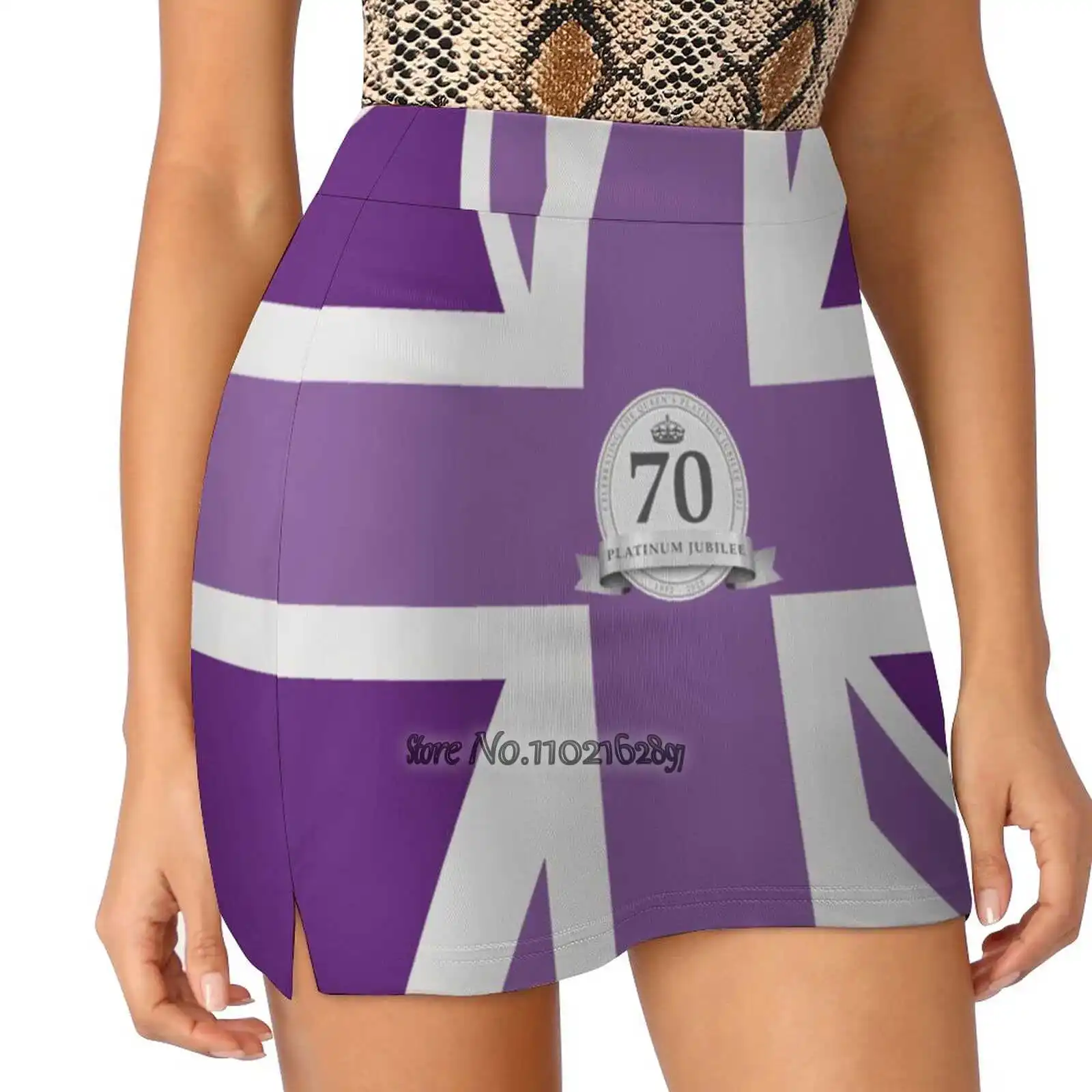 

Платиновый юбилейный флаг (фиолетовый), женская летняя юбка из двух частей, повседневная спортивная пляжная юбка для девушек, юбка Studio72 Platinum