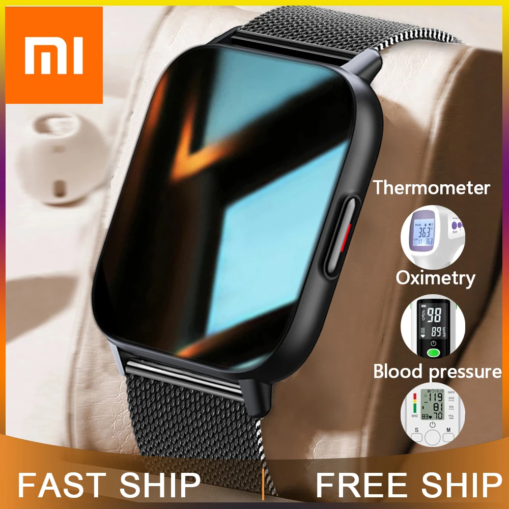 

Xiaomi New 1.69 Inch Smart Watch Men Body Temperature Full Touch Smartwatch Women Accurate Oxygen Monitor Clock 2023 PK P8