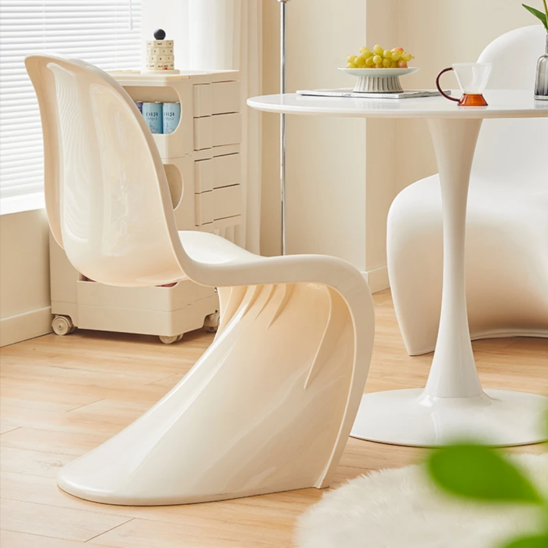 

Plastic Kitchen Dining Chair White Designer Lounge Living Room Chairs Office Bedroom Chaises Salle Manger Interior Furniture