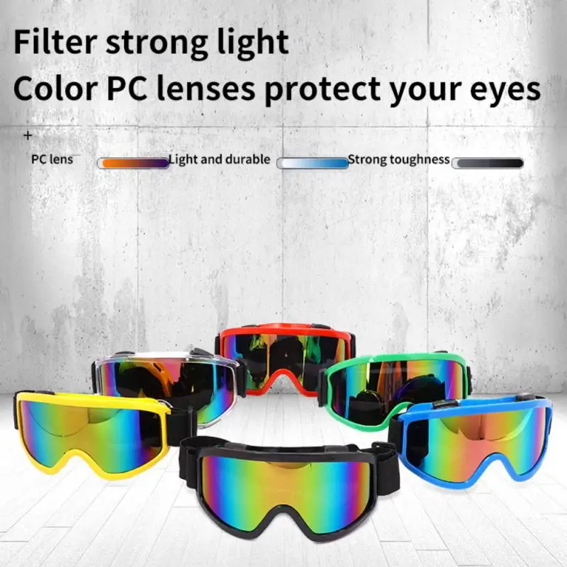 

Outdoor Snow Sunglasses PVC Wear Resistant Adjustable Mirror Belt Ski Goggles Anti-Fog Windproof Colorful Mirror Anti Glare Mask