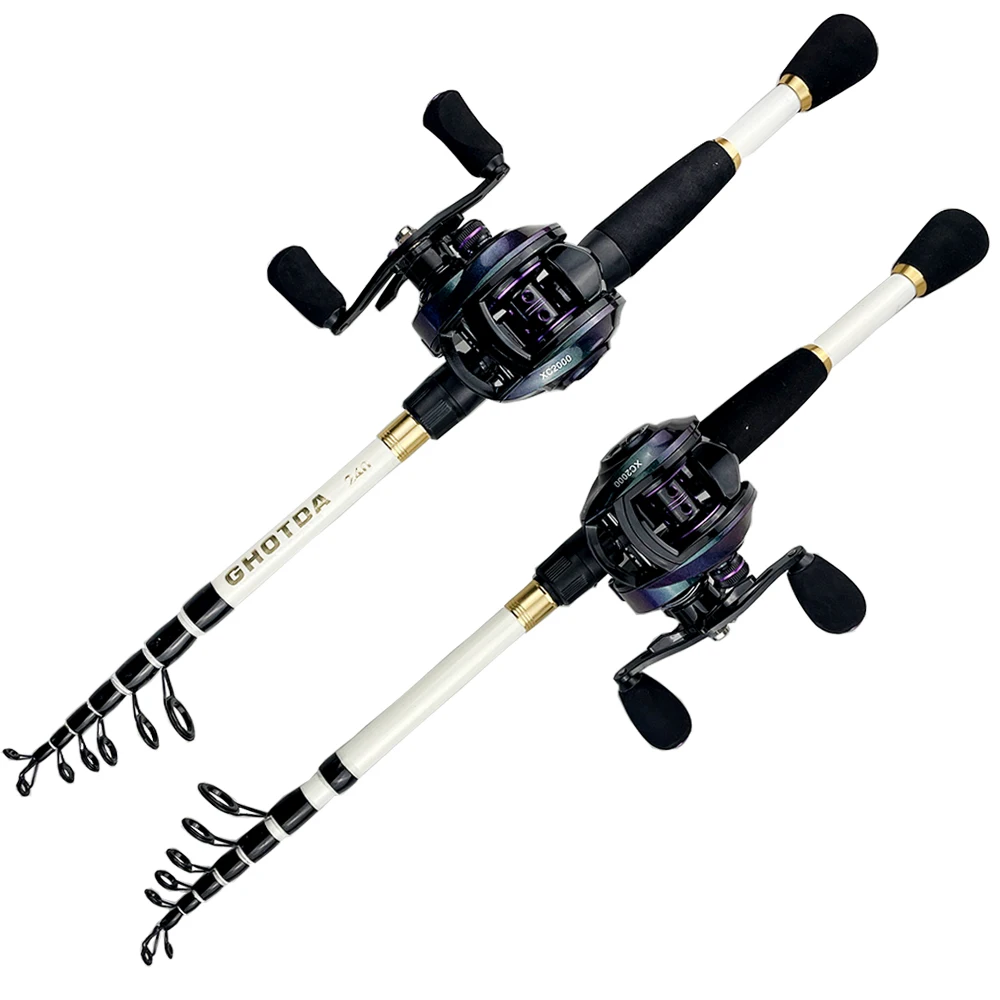 Ghotda 1.6-2.4m Telescopic Spinning/Casting Fishing Rod Bait
