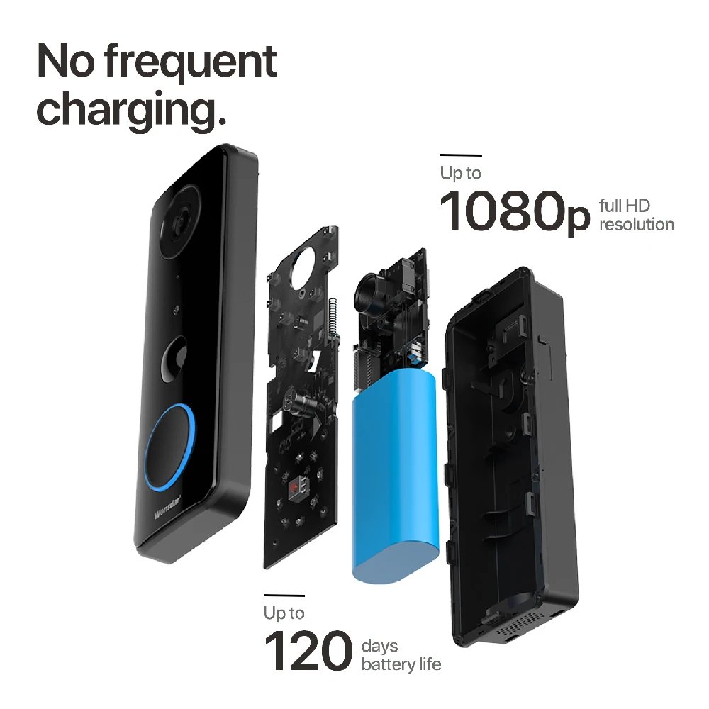 Беспроводной дверной звонок Tuya уличный видеозвонок с водонепроницаемостью IP66